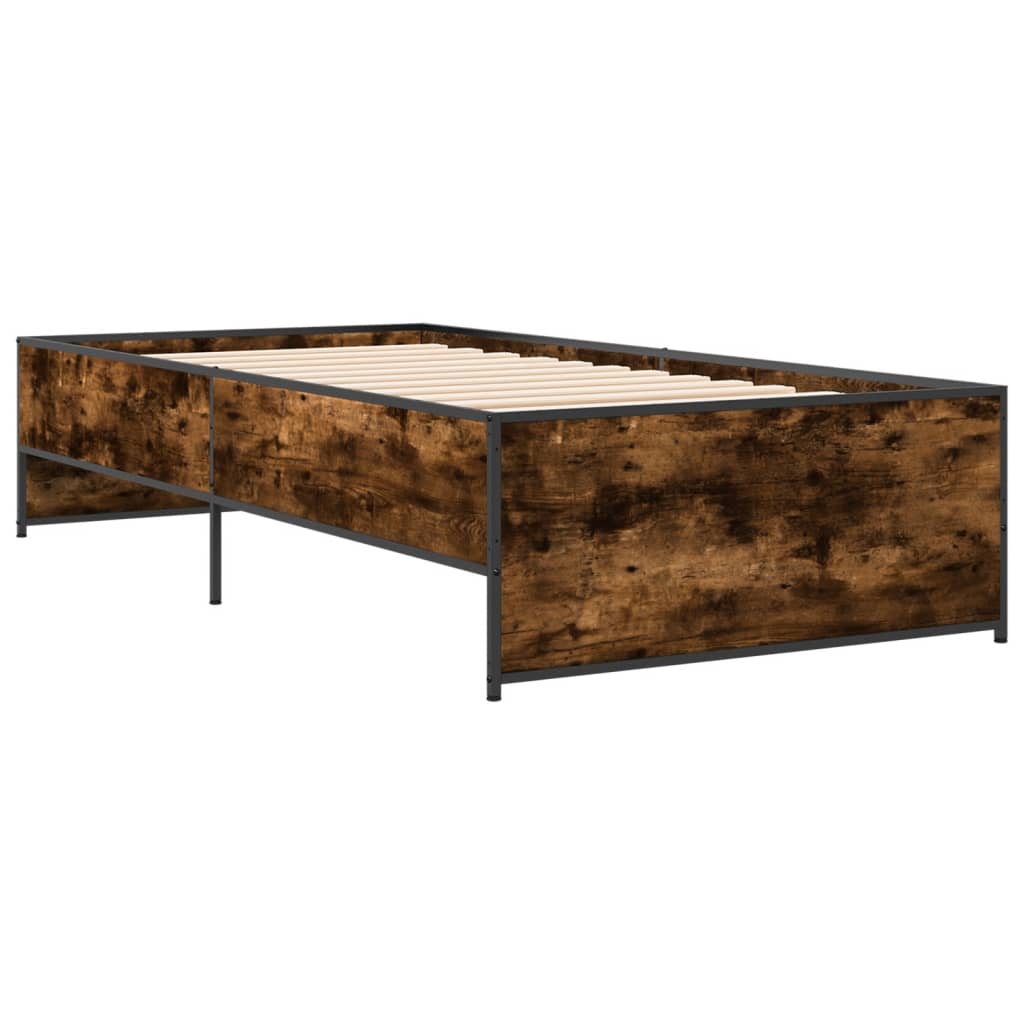 Smoked Oak Small Single Bed Frame 75x190 cm – No Mattress Included