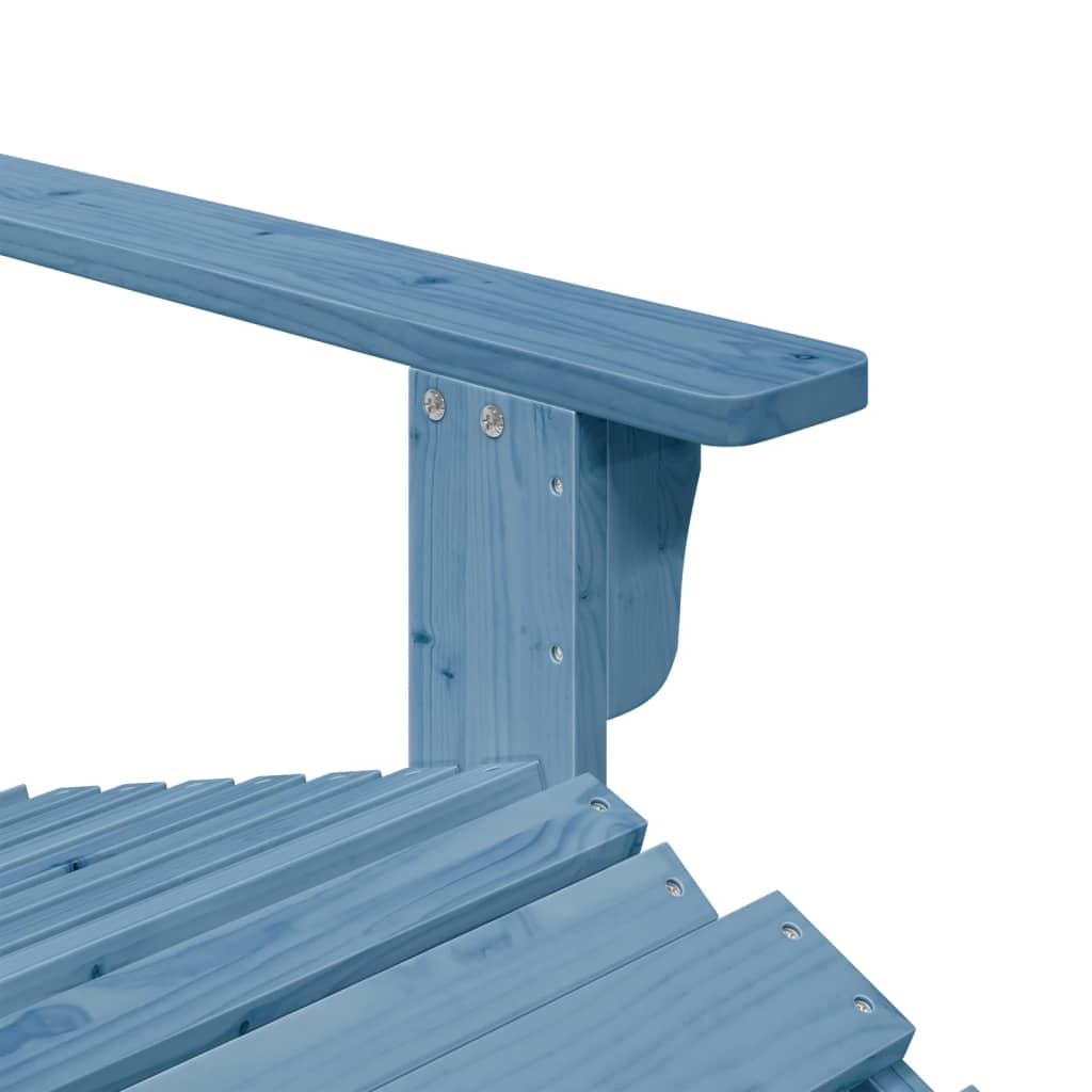 Blue Solid Wood Adirondack Chair with Ottoman - Fir Material
