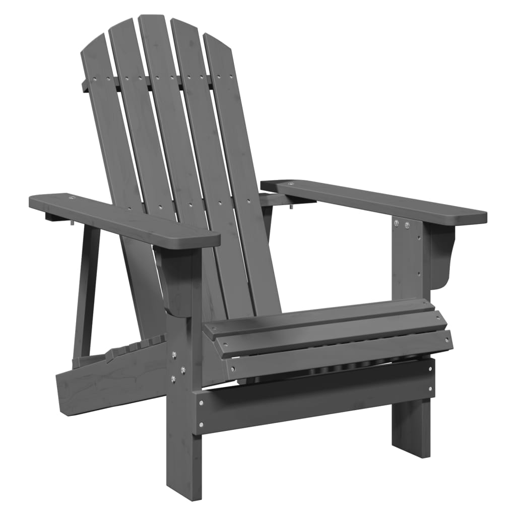 Grey Adirondack Chair, Solid Fir Wood, 69x85x90.5 cm - Stylish & Durable