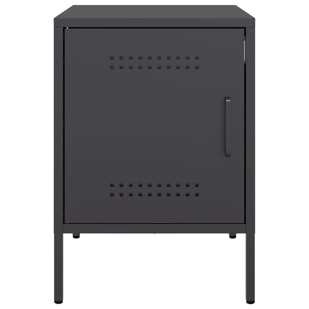 Set of 2 Black Steel Bedside Cabinets 36x39x50.5 cm