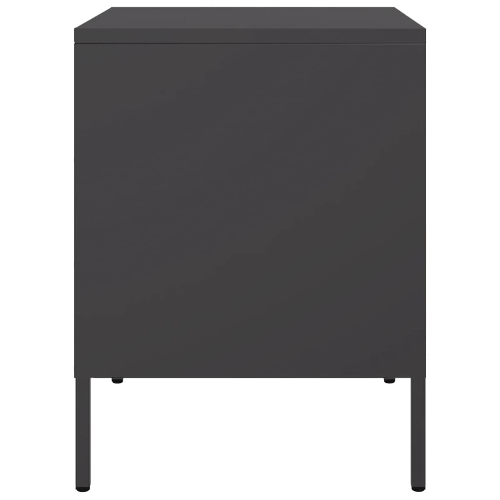 Set of 2 Black Steel Bedside Cabinets 36x39x50.5 cm