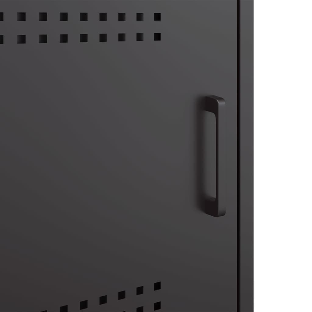 Set of 2 Black Steel Bedside Cabinets 36x39x50.5 cm