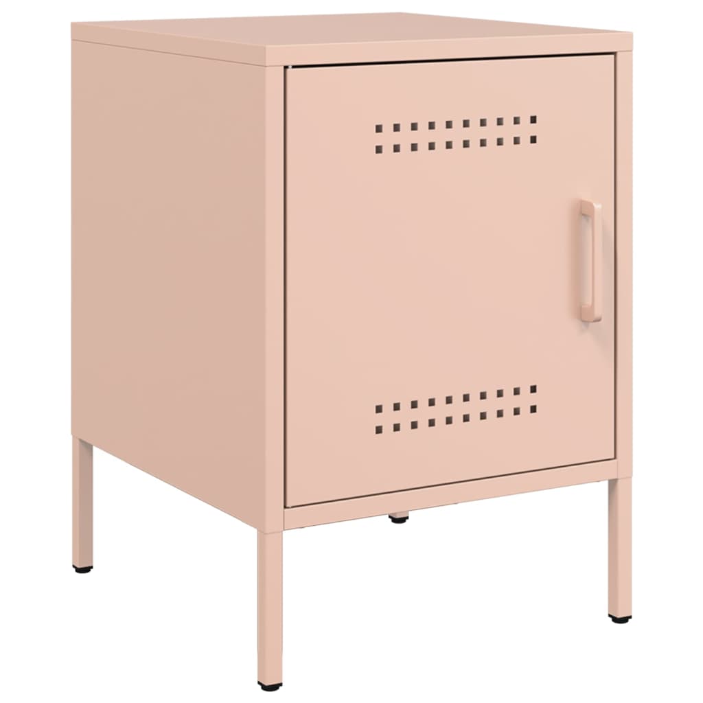 Pink Steel Bedside Cabinets, Set of 2, 36x39x50.5 cm