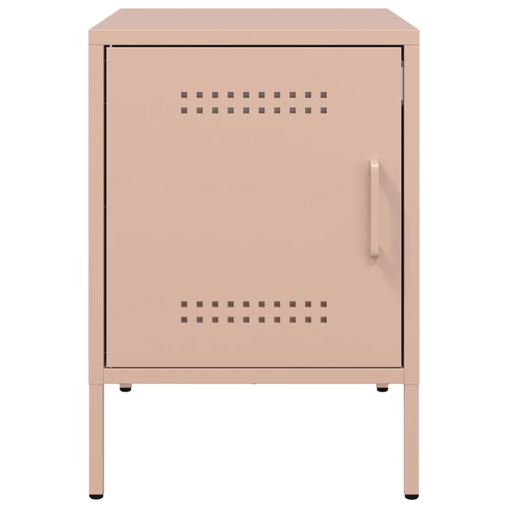 Pink Steel Bedside Cabinets, Set of 2, 36x39x50.5 cm