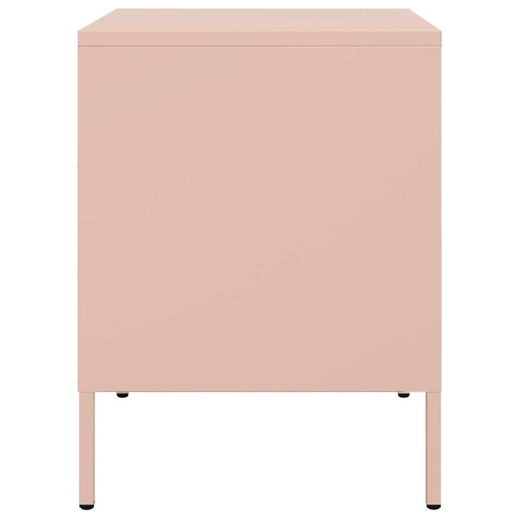 Pink Steel Bedside Cabinets, Set of 2, 36x39x50.5 cm