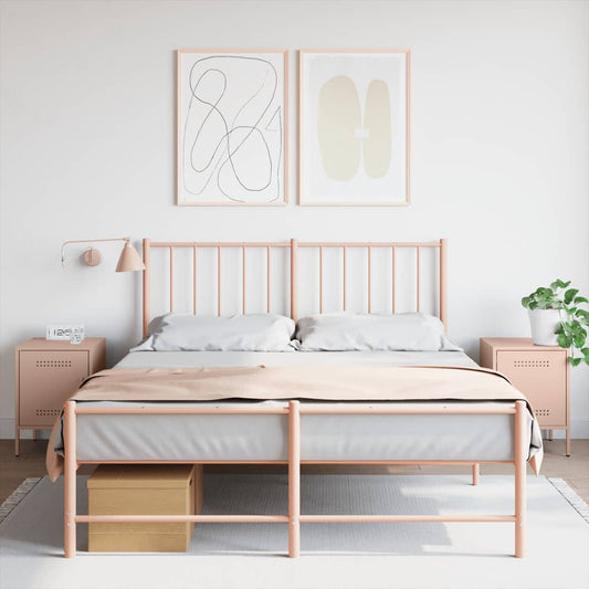 Pink Steel Bedside Cabinets, Set of 2, 36x39x50.5 cm