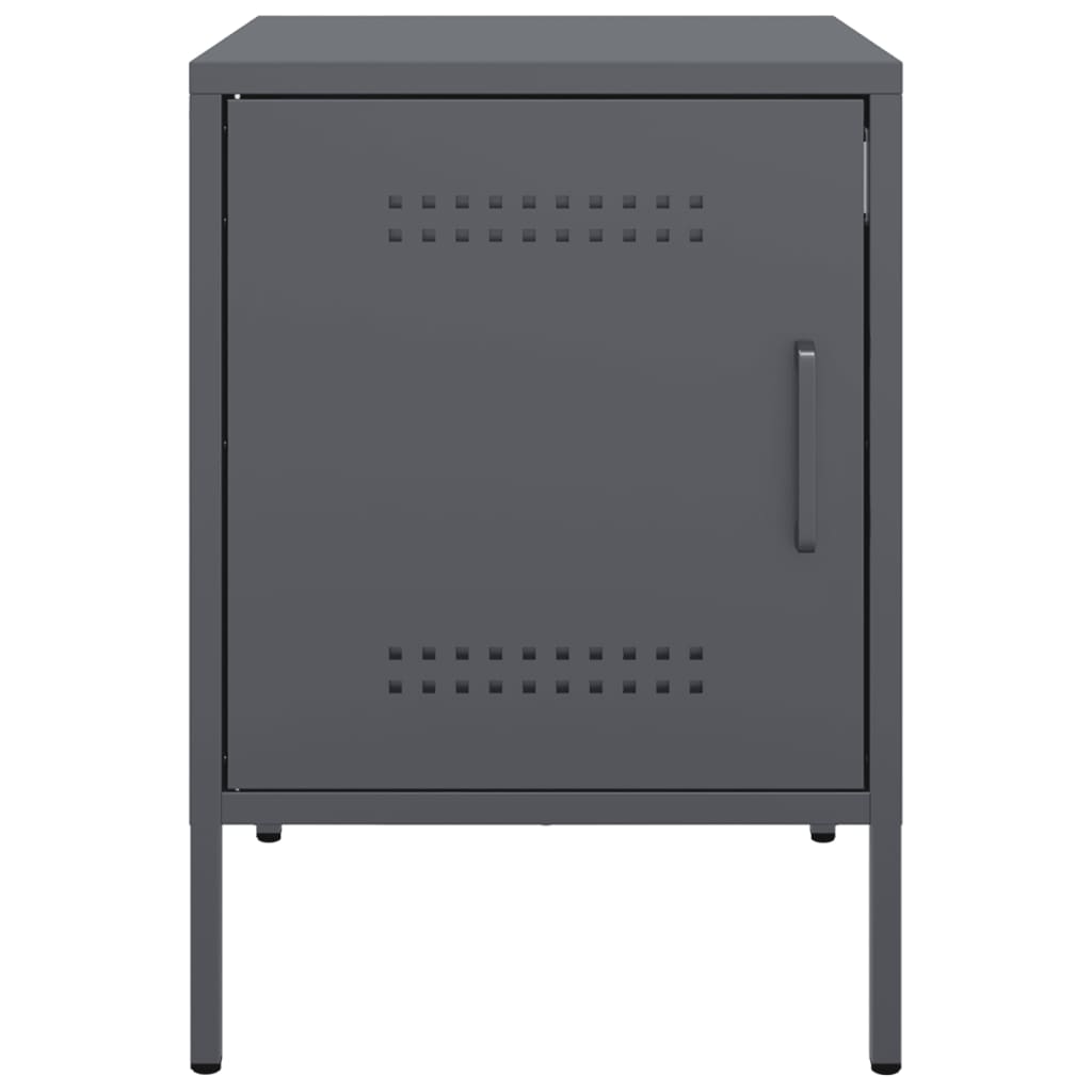 Anthracite Steel Bedside Cabinets 2 pcs - 36x39x50.5 cm