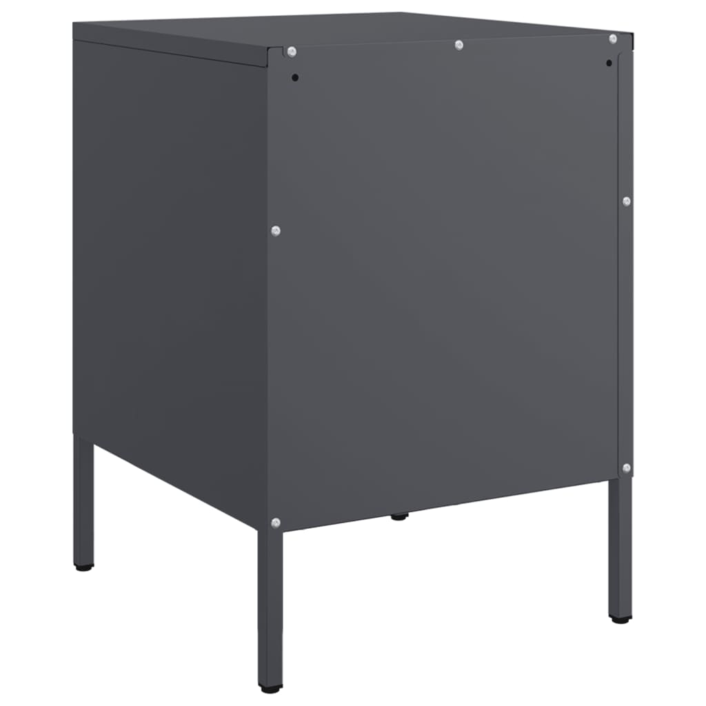 Anthracite Steel Bedside Cabinets 2 pcs - 36x39x50.5 cm