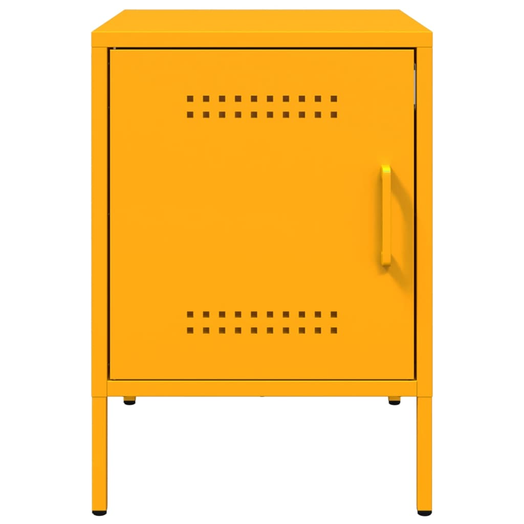 Mustard Yellow Steel Bedside Cabinet 36x39x50.5 cm