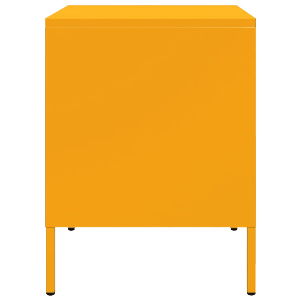 Mustard Yellow Steel Bedside Cabinet 36x39x50.5 cm