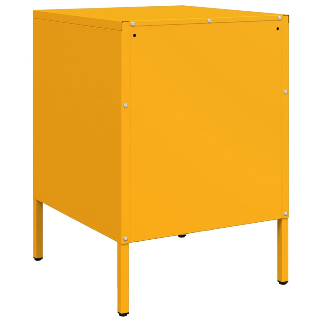 Mustard Yellow Steel Bedside Cabinet 36x39x50.5 cm