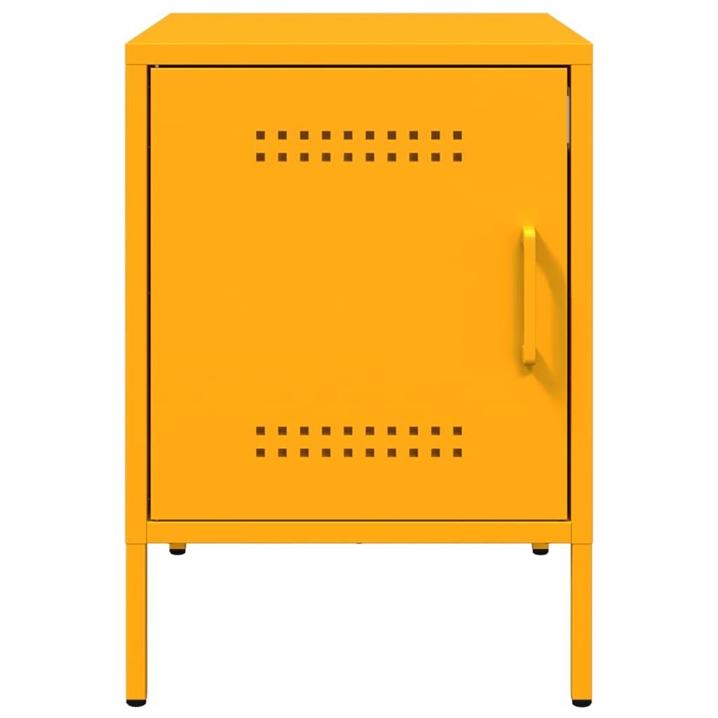 Set of 2 Mustard Yellow Steel Bedside Cabinets 36x39x50.5 cm