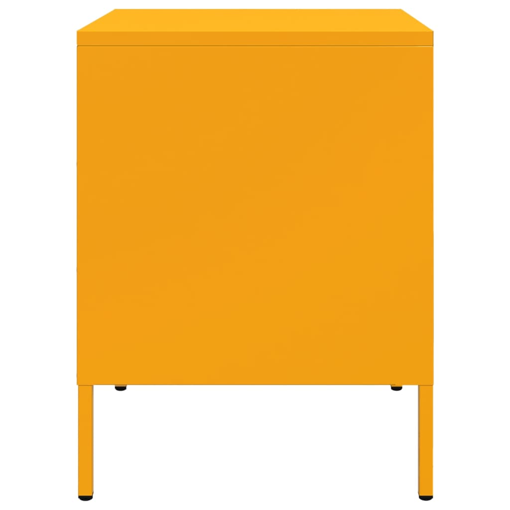 Set of 2 Mustard Yellow Steel Bedside Cabinets 36x39x50.5 cm