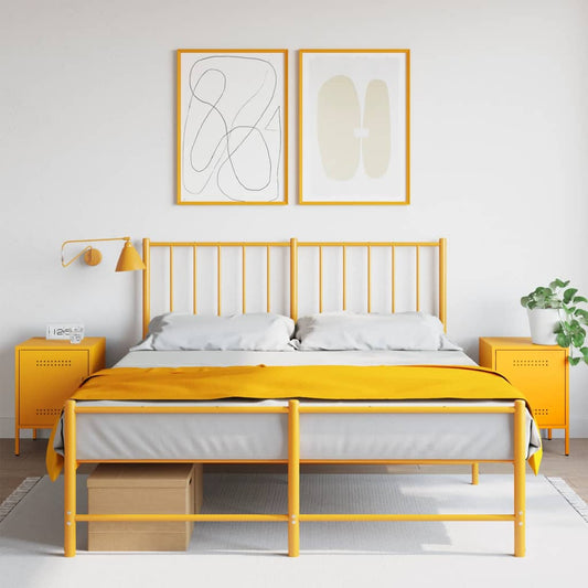 Set of 2 Mustard Yellow Steel Bedside Cabinets 36x39x50.5 cm