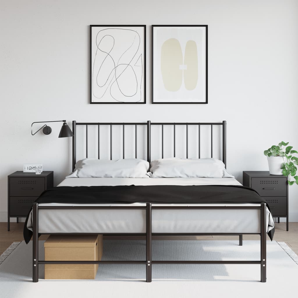 Black Steel Bedside Cabinets 2pcs 36x39x50.5 cm Elegant & Durable