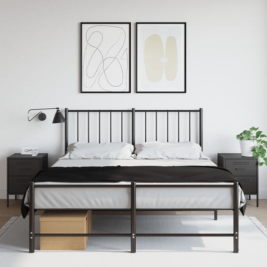 Black Steel Bedside Cabinets 2pcs 36x39x50.5 cm Elegant & Durable