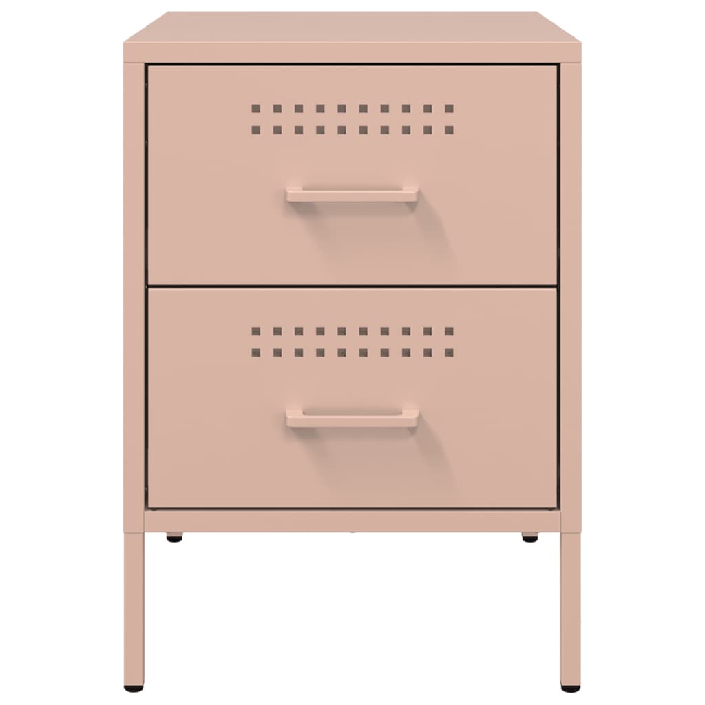 Pink Steel Bedside Cabinet - 36x39x50.5 cm - Durable & Stylish