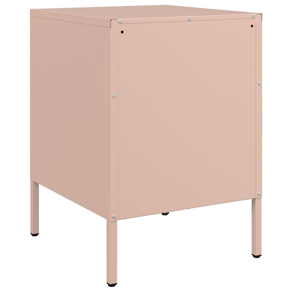 Pink Steel Bedside Cabinet - 36x39x50.5 cm - Durable & Stylish