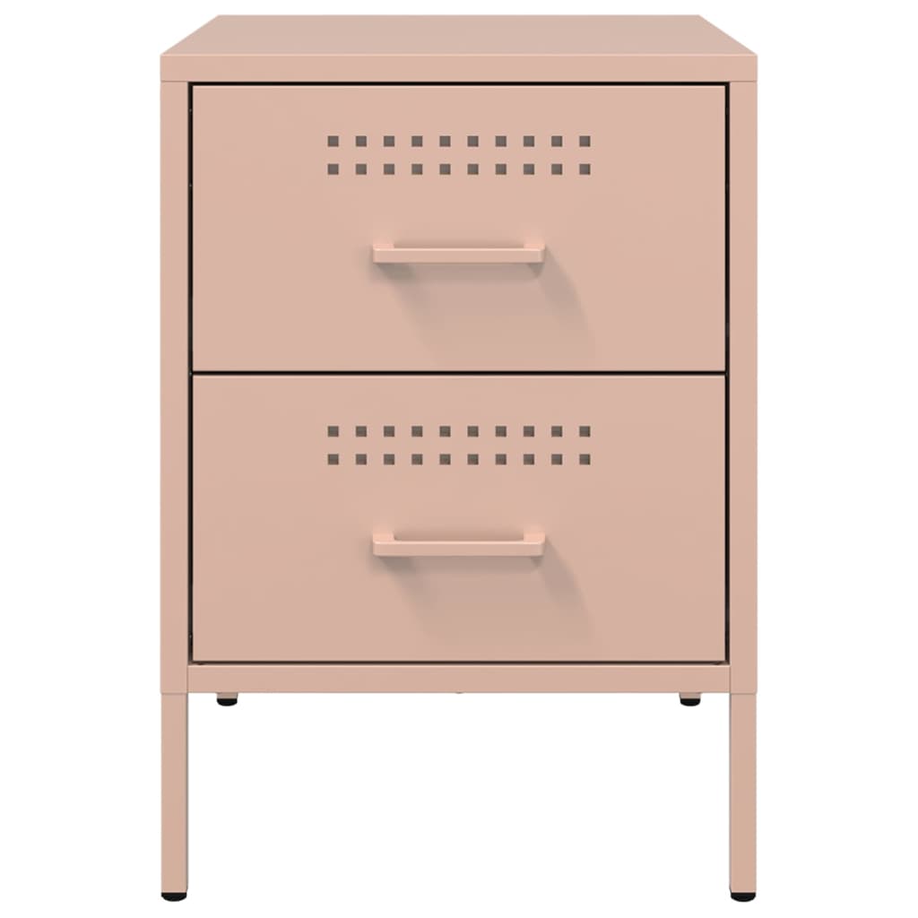 Pink Steel Bedside Cabinets Set of 2 - 36x39x50.5 cm