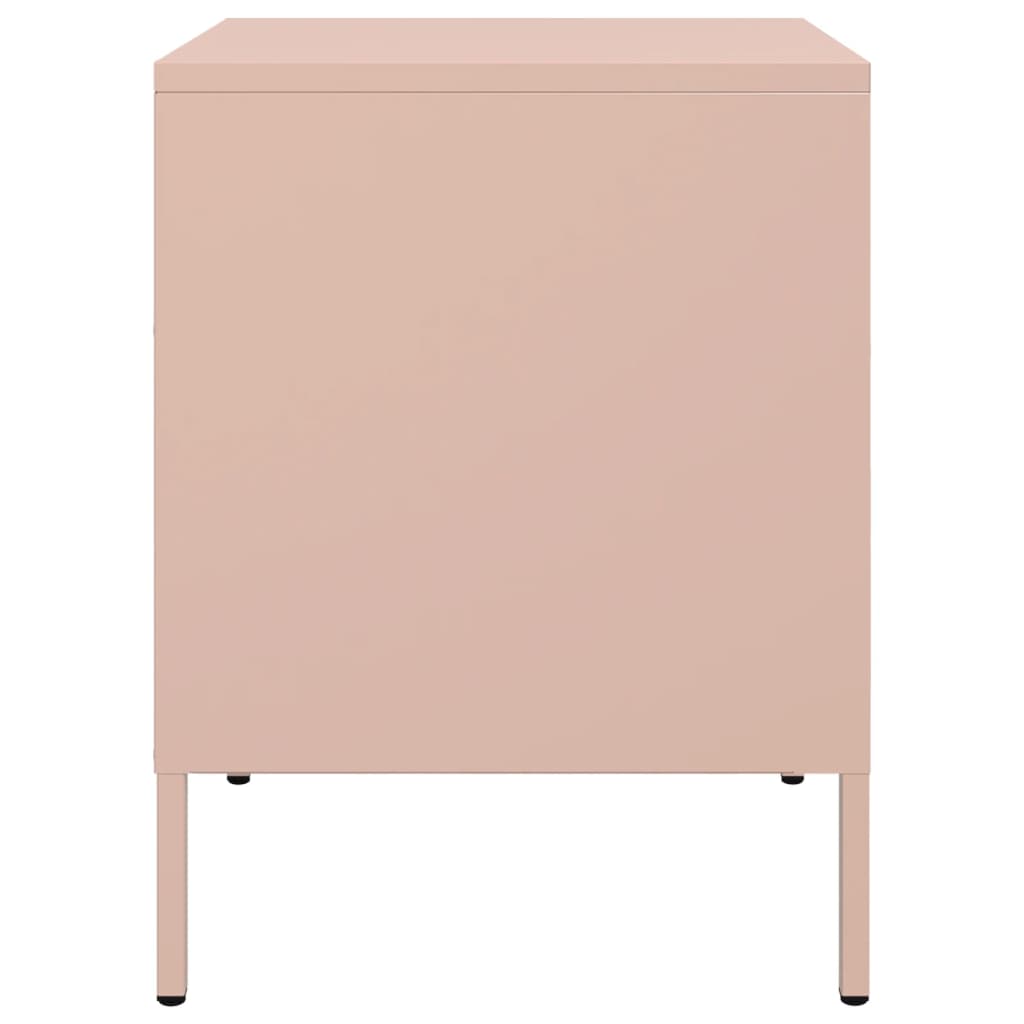 Pink Steel Bedside Cabinets Set of 2 - 36x39x50.5 cm