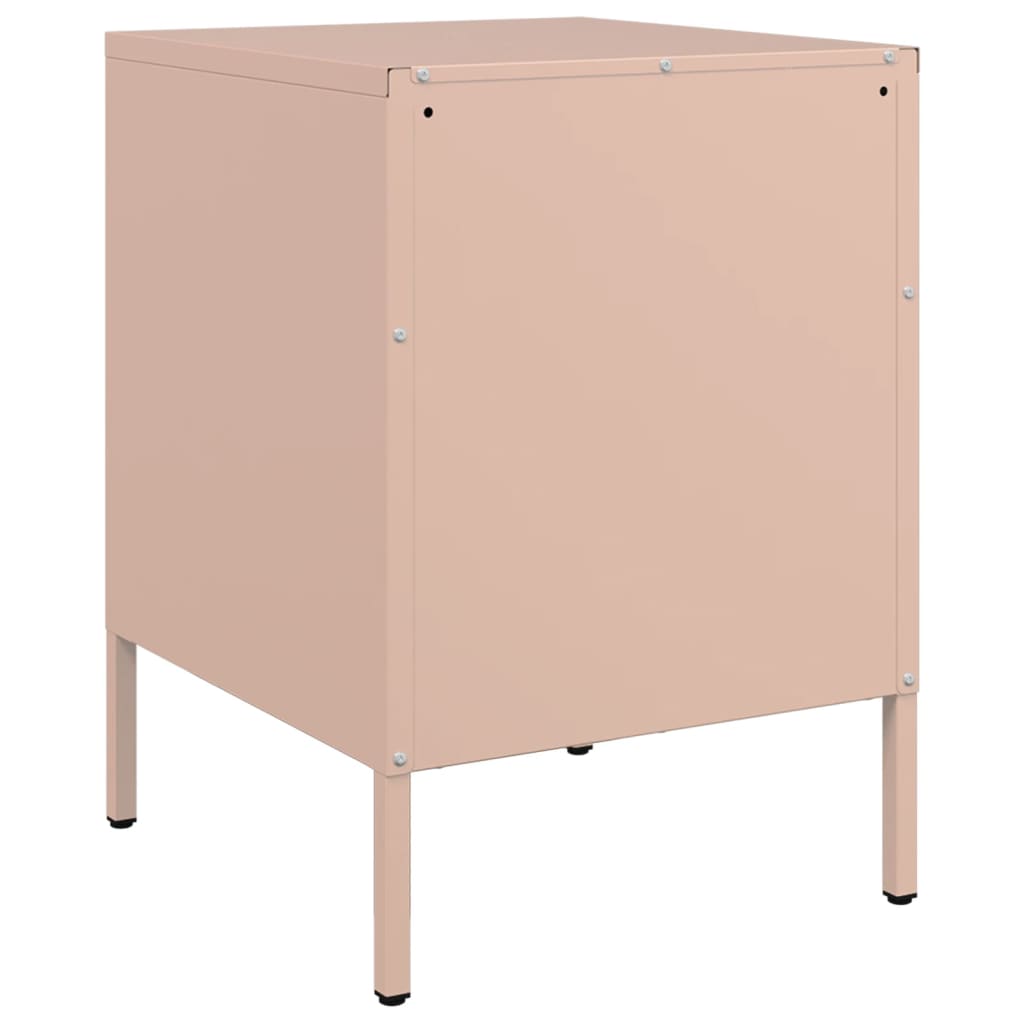 Pink Steel Bedside Cabinets Set of 2 - 36x39x50.5 cm