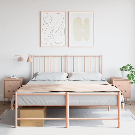 Pink Steel Bedside Cabinets Set of 2 - 36x39x50.5 cm