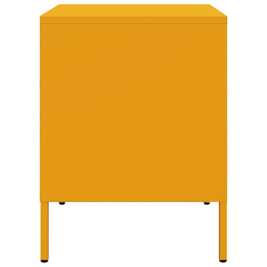 Mustard Yellow Steel Bedside Cabinets 2 Pcs - 36x39x50.5 cm