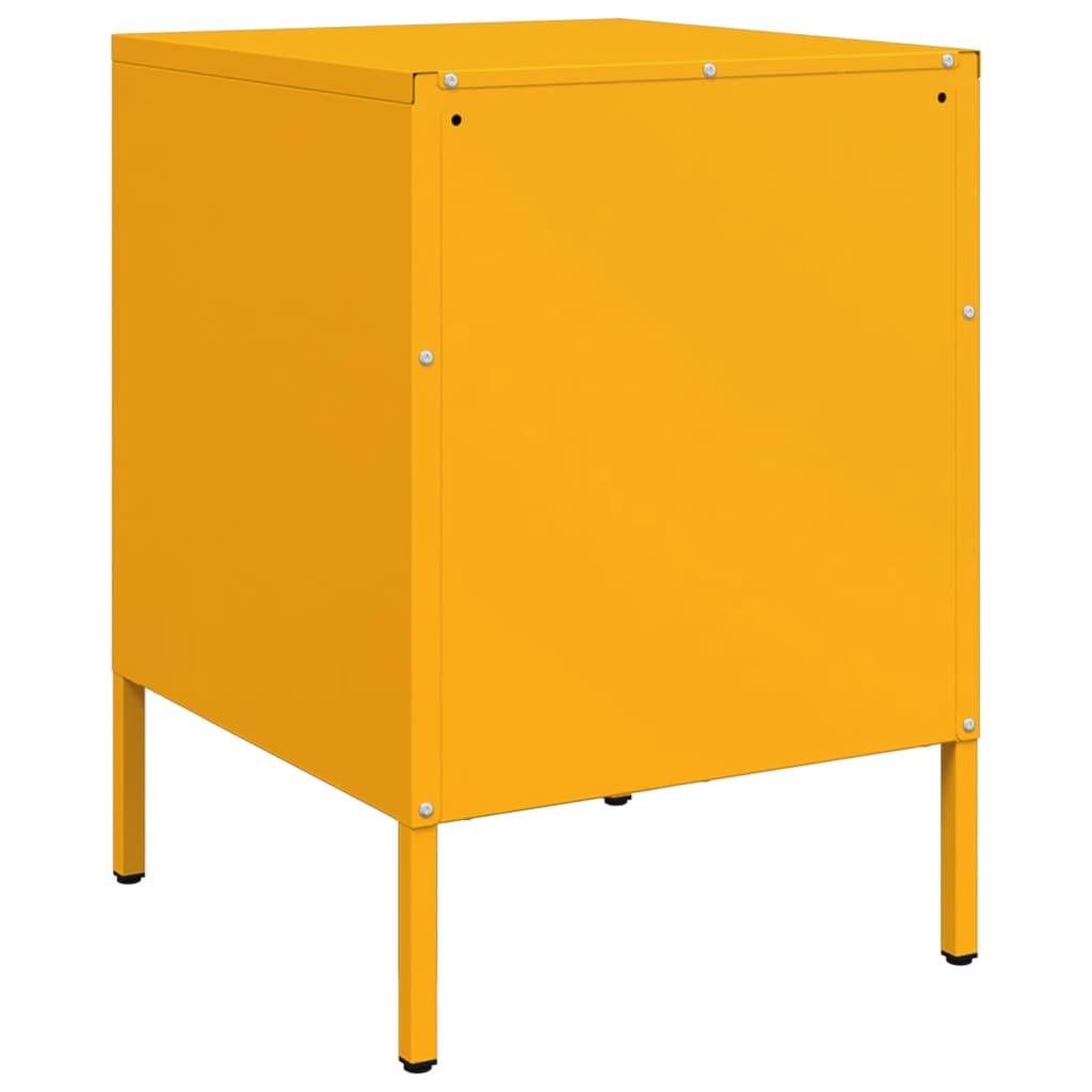 Mustard Yellow Steel Bedside Cabinets 2 Pcs - 36x39x50.5 cm