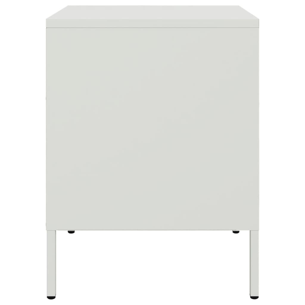 White Steel Bedside Cabinets 2 pcs - Compact 36x39x50.5 cm