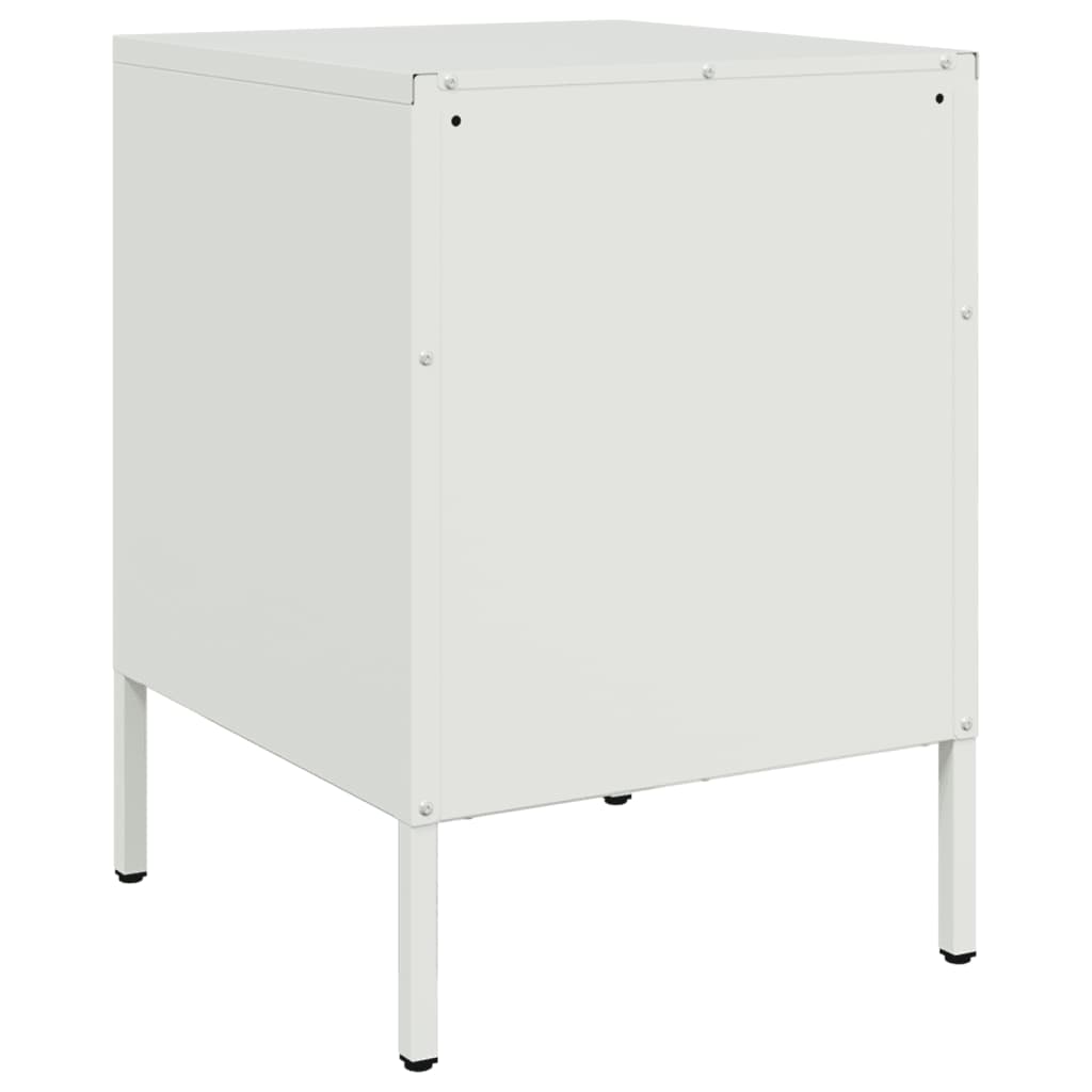 White Steel Bedside Cabinets 2 pcs - Compact 36x39x50.5 cm