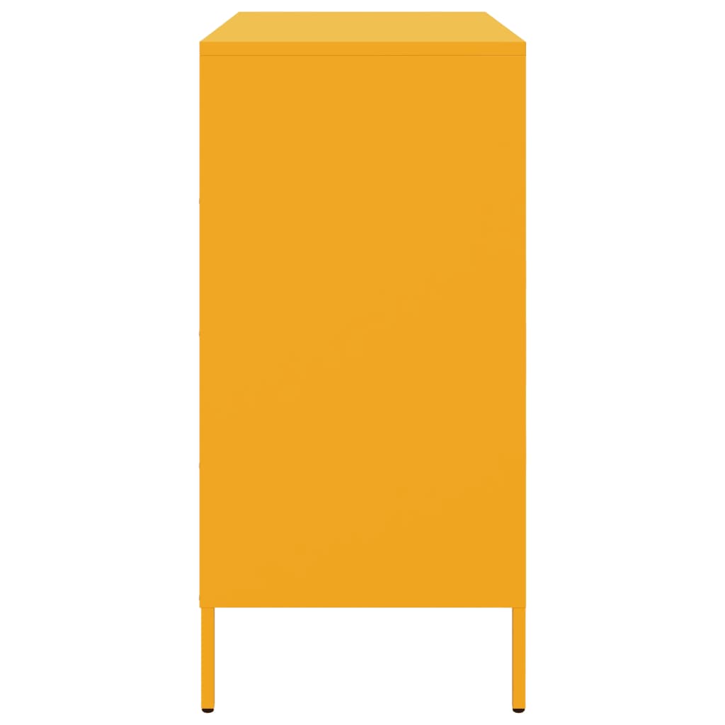 Mustard Yellow Steel Sideboard - 68x39x79 cm Stylish Storage Solution