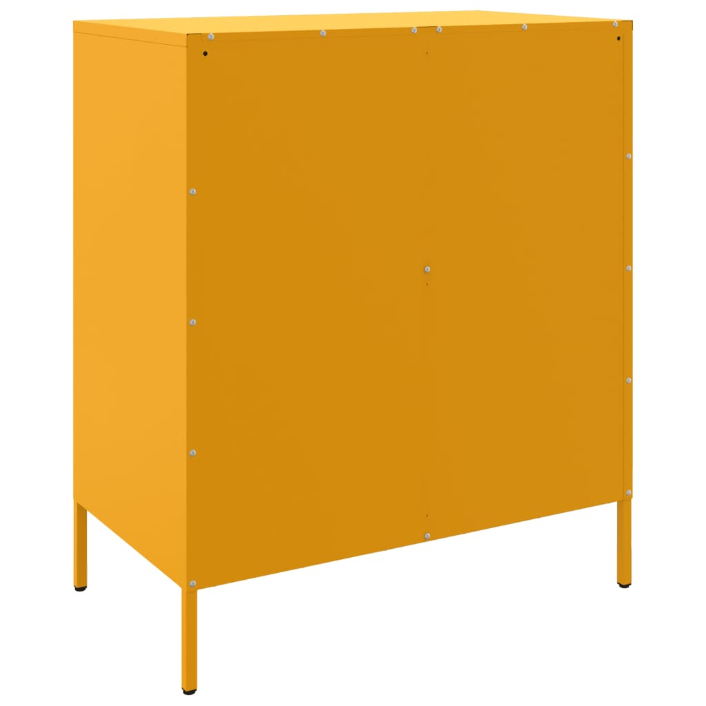 Mustard Yellow Steel Sideboard - 68x39x79 cm Stylish Storage Solution