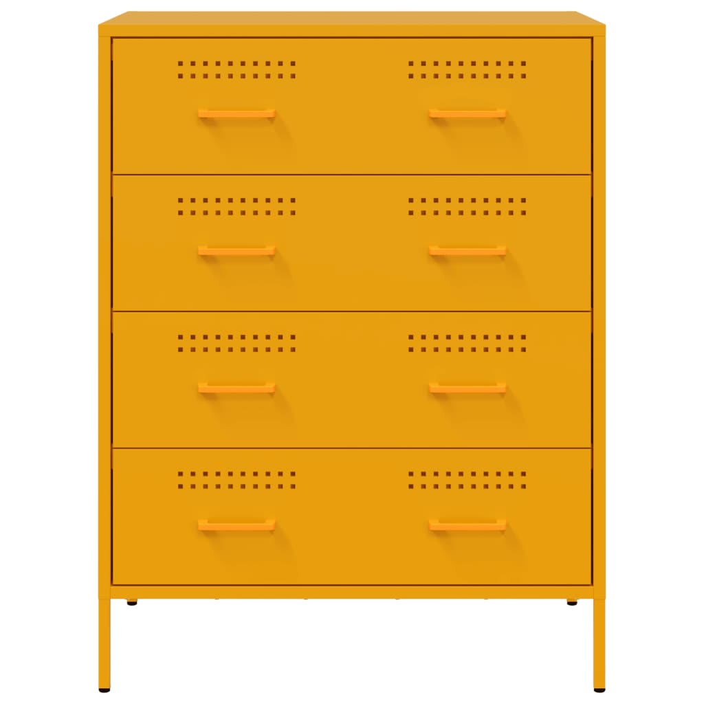 Mustard Yellow Steel Sideboard 68x39x89 cm - Stylish & Durable