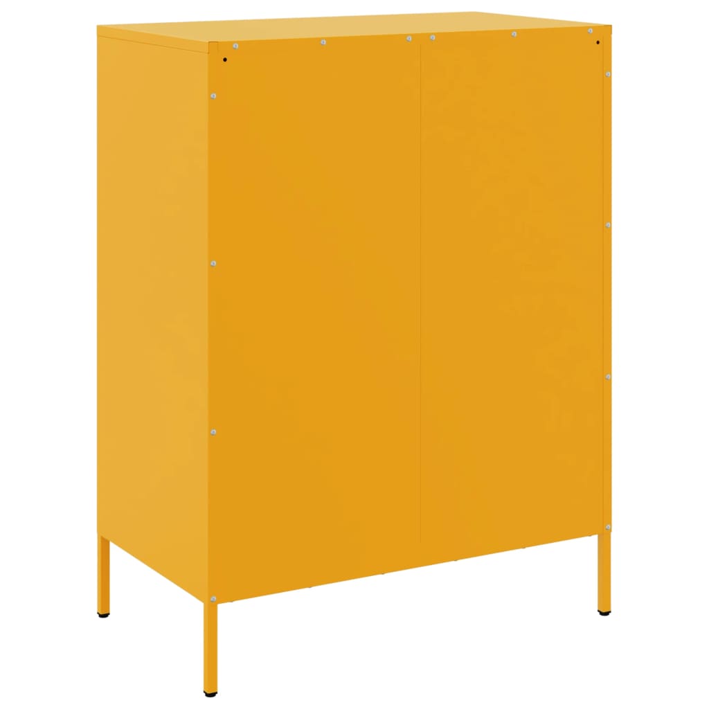 Mustard Yellow Steel Sideboard 68x39x89 cm - Stylish & Durable