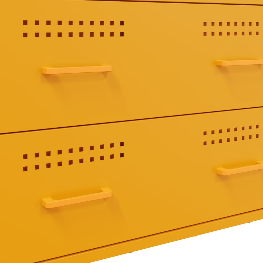 Mustard Yellow Steel Sideboard 68x39x89 cm - Stylish & Durable