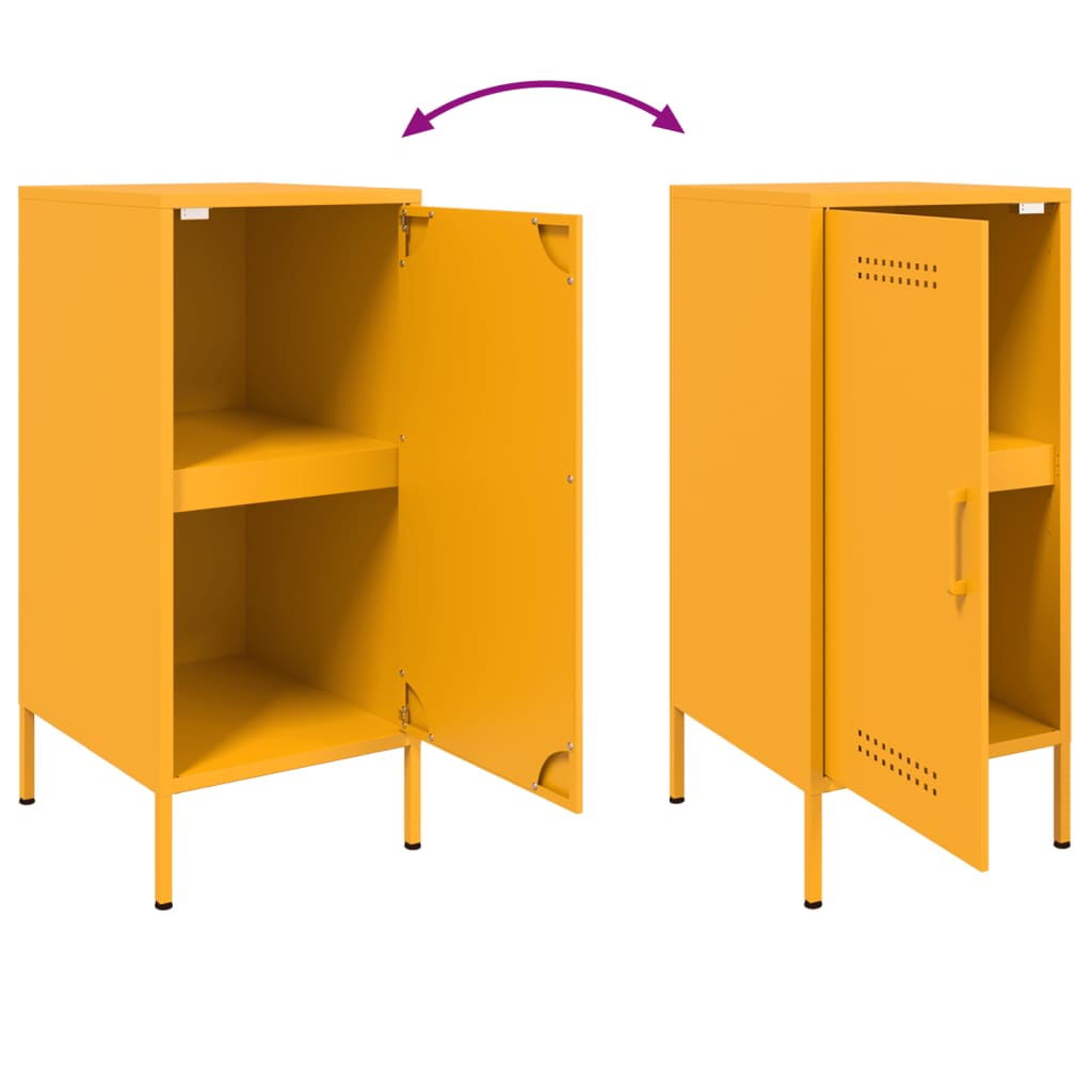 Mustard Yellow Steel Sideboard 36x39x79 cm - Stylish Storage Solution