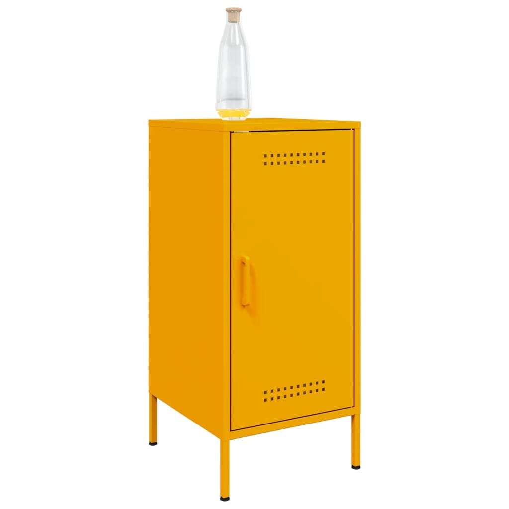 Mustard Yellow Steel Sideboards 2 Pcs - Modern 36x39x79 cm