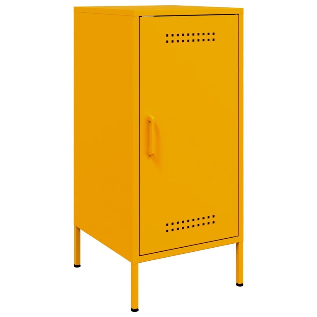 Mustard Yellow Steel Sideboards 2 Pcs - Modern 36x39x79 cm