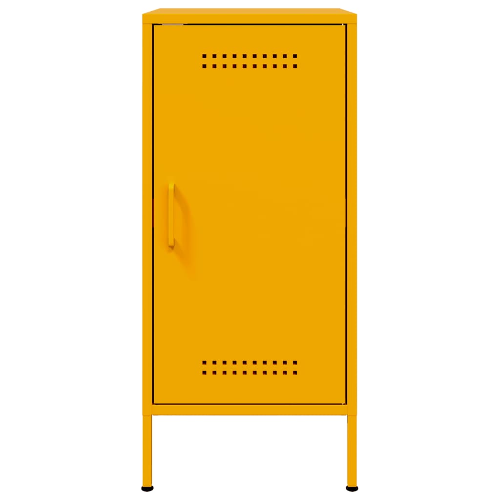 Mustard Yellow Steel Sideboards 2 Pcs - Modern 36x39x79 cm
