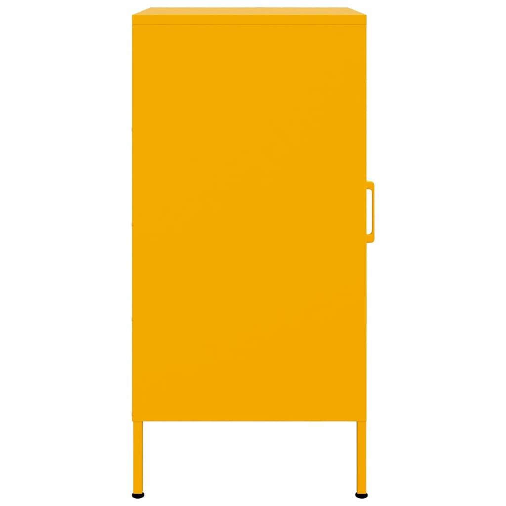Mustard Yellow Steel Sideboards 2 Pcs - Modern 36x39x79 cm