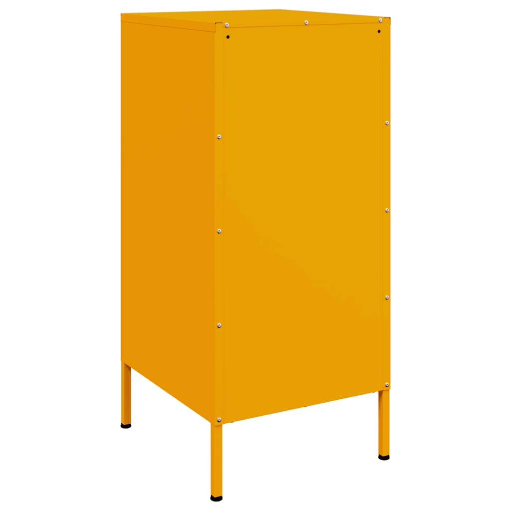 Mustard Yellow Steel Sideboards 2 Pcs - Modern 36x39x79 cm
