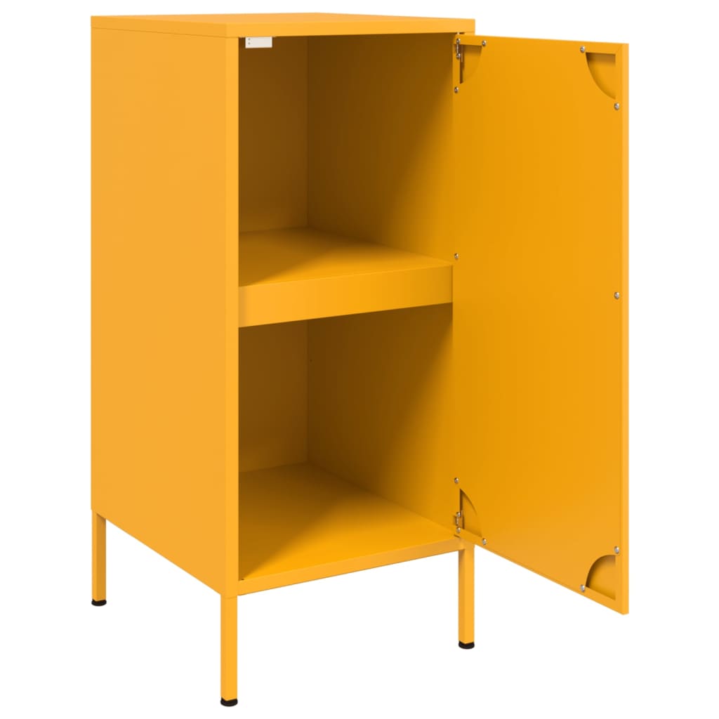 Mustard Yellow Steel Sideboards 2 Pcs - Modern 36x39x79 cm