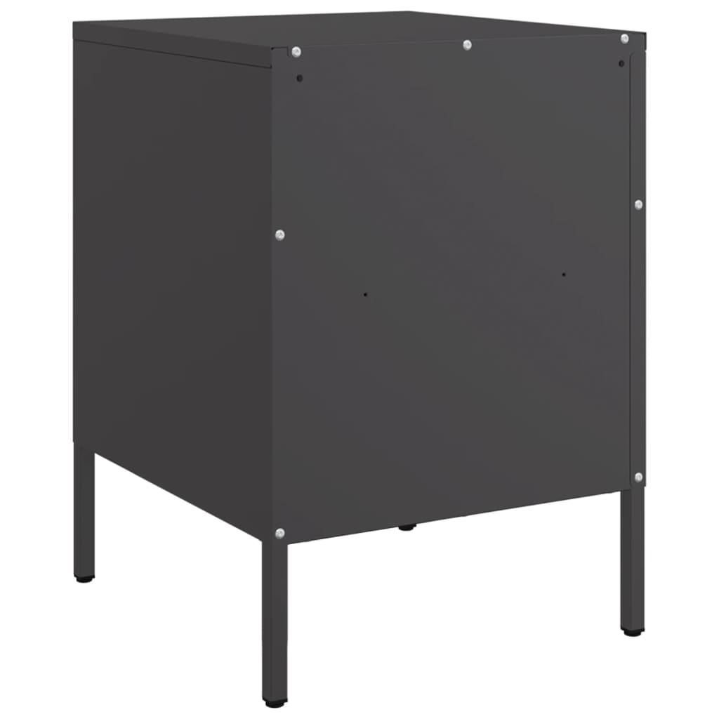 Black Steel Bedside Cabinets Set of 2 - 36x39x50.5 cm