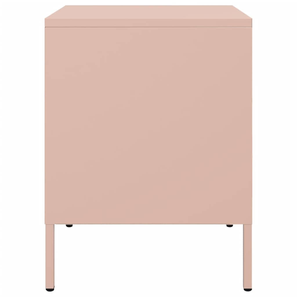 Pink Steel Bedside Cabinets Set of 2 - 36x39x50.5 cm