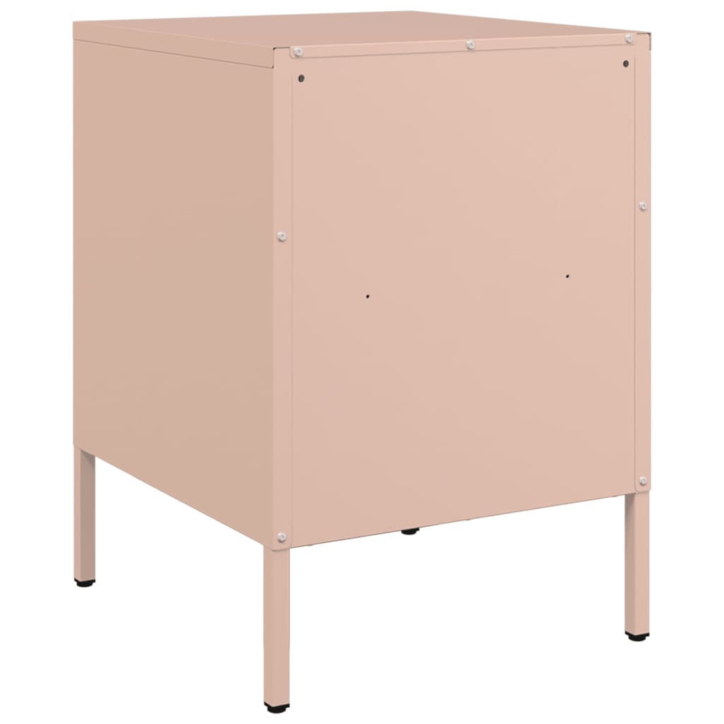 Pink Steel Bedside Cabinets Set of 2 - 36x39x50.5 cm