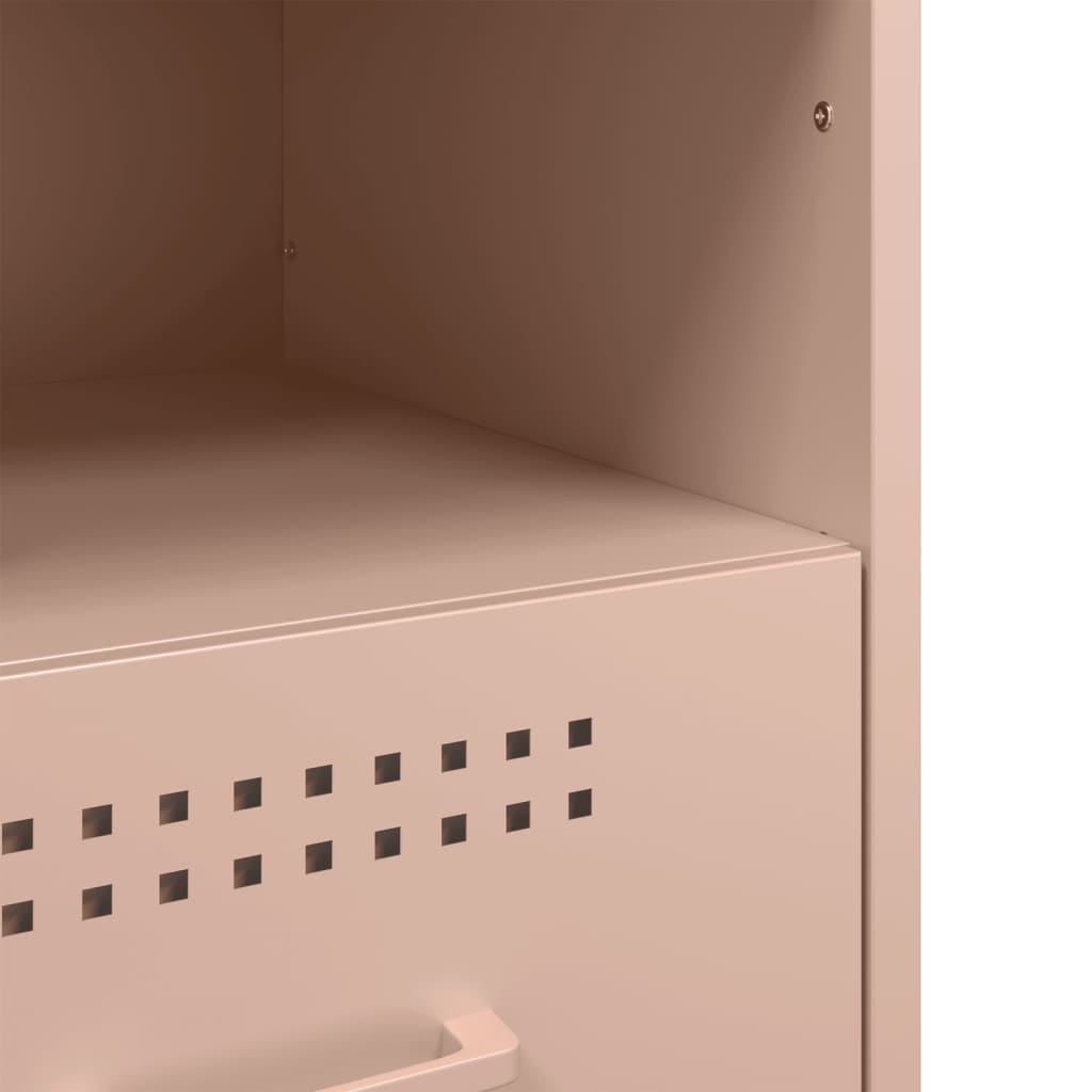 Pink Steel Bedside Cabinets Set of 2 - 36x39x50.5 cm