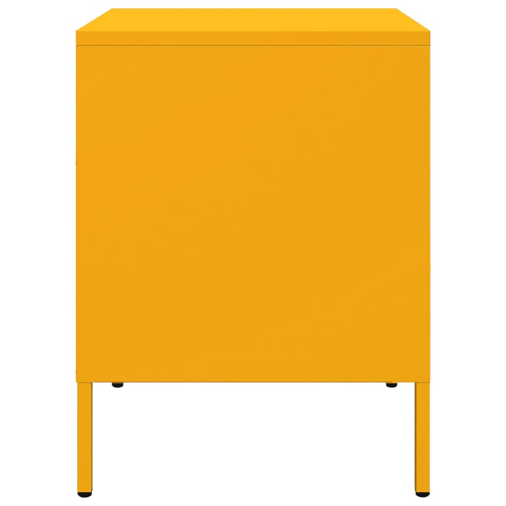 Mustard Yellow Steel Bedside Cabinets 2 pcs, 36x39x50.5 cm