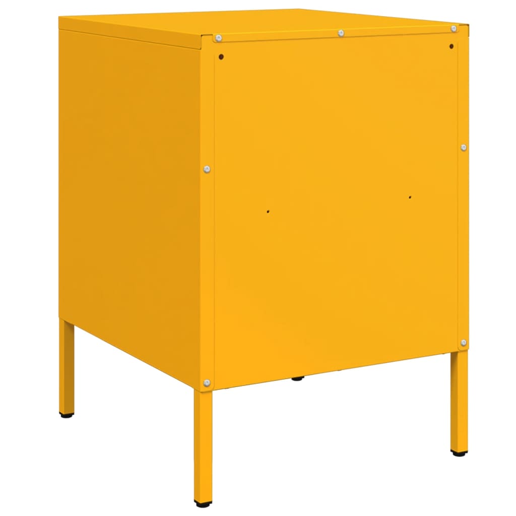 Mustard Yellow Steel Bedside Cabinets 2 pcs, 36x39x50.5 cm