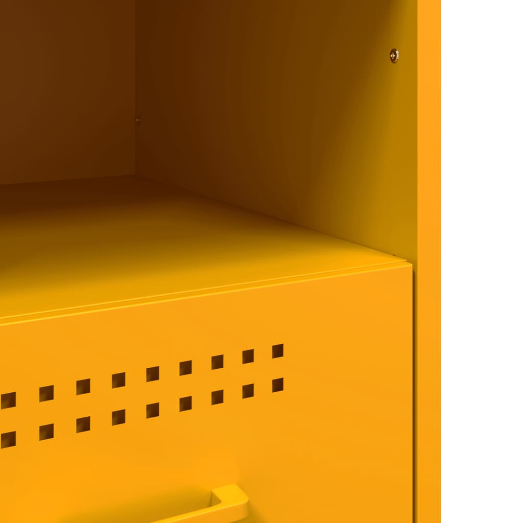 Mustard Yellow Steel Bedside Cabinets 2 pcs, 36x39x50.5 cm