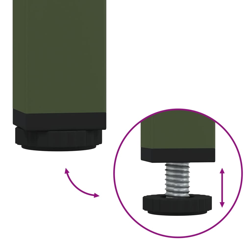 Olive Green Steel Bedside Cabinets 2 pcs, 36x39x50.5 cm